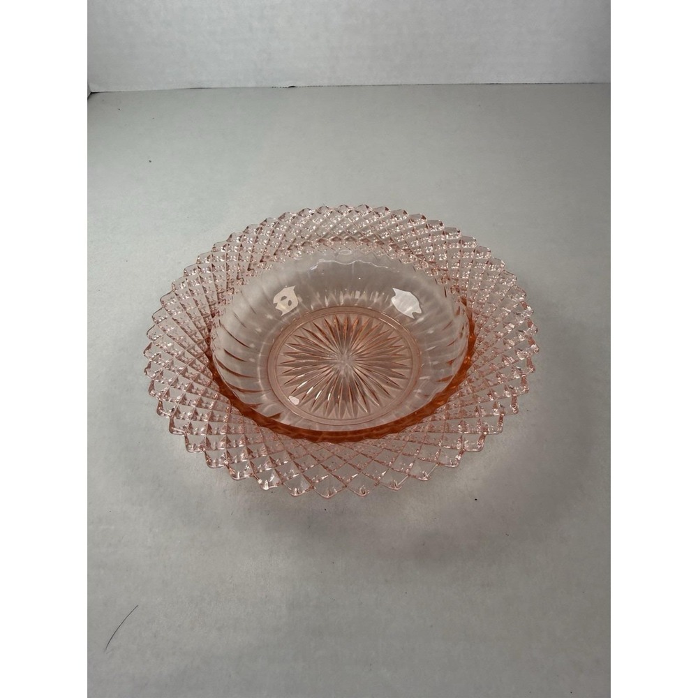 Anchor Hocking Pink Miss America 6 3/4" Cereal Bowl Depression Glass NO CHIPS